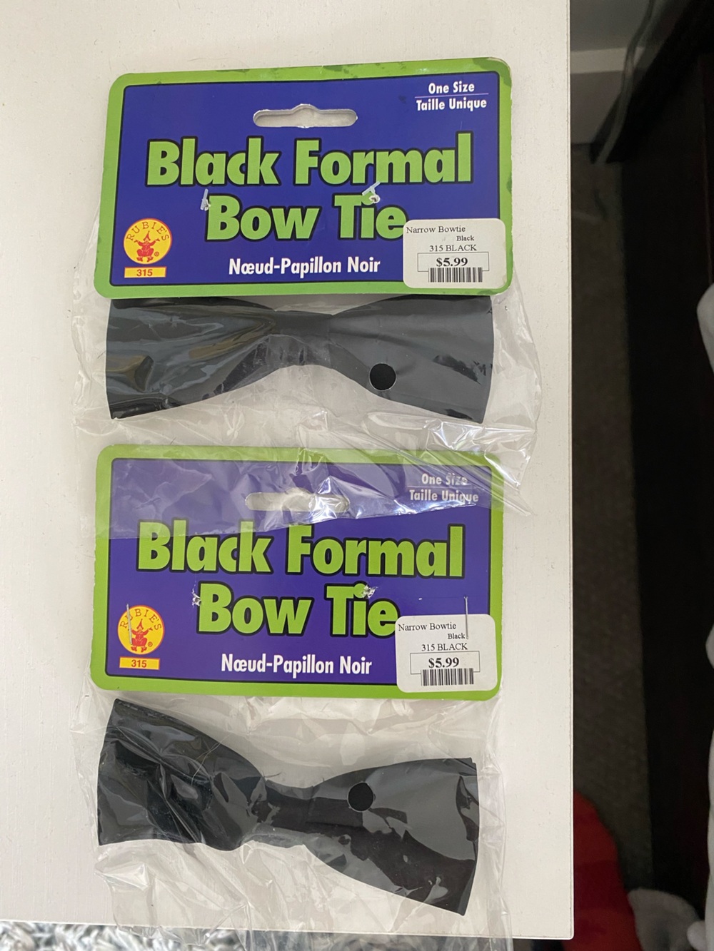 Black Formal Pet Bow Tie - Set of 2